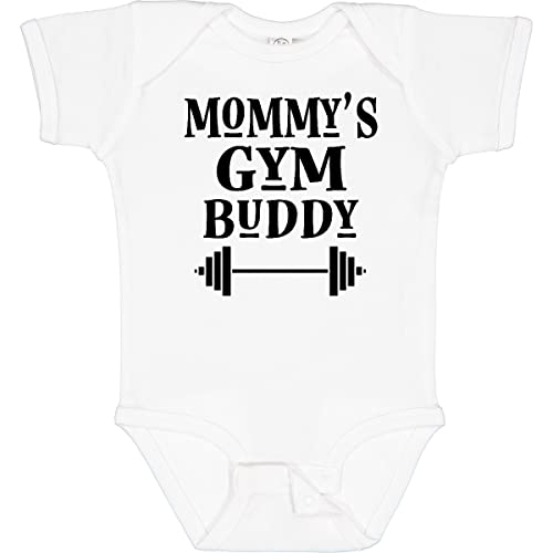 inktastic Mommy Gym Buddy Workout Baby Bodysuit, 6 Months, W