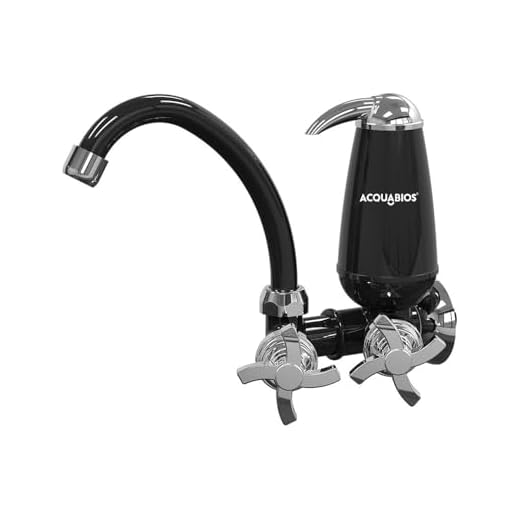 Torneira com Filtro Acquabios Bica Móvel Quadriseta 1/4" Cromada - E05 - Preta