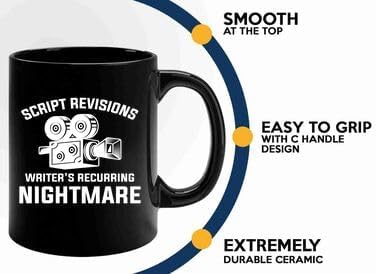 Film Maker Coffee Mug 11oz Black -Script revisions - Movie Director Film Lovers Student Cameramen Chairman Screenwriter Videographer Actor Men Hubby, BHUGSLEADER8526 image 5