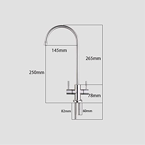 Robinet mitigeur cuisine 3 voies 360° en acier inoxydable pour eau filtrée - 8