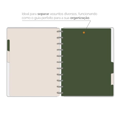 Divisórias Iscool P/Caderno De Disco G Spot Nude Claro e Verde Militar