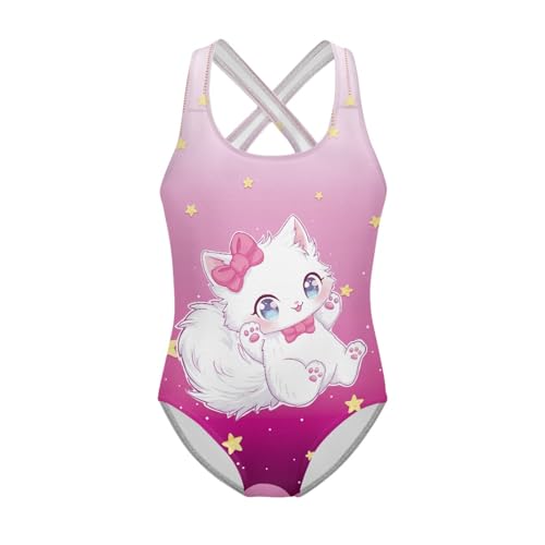Image of INSTANTARTS Girls One Piece Swimwear Sleeveless Crossback Swimsuits