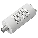 Lumonic Condensador de arranque 5µF 450V | con Enchufe I 26x55mm I 5uF I Condensador de motor con carcasa de plástico I Condensador de funcionamiento I para bombas, cortacéspedes, herramientas