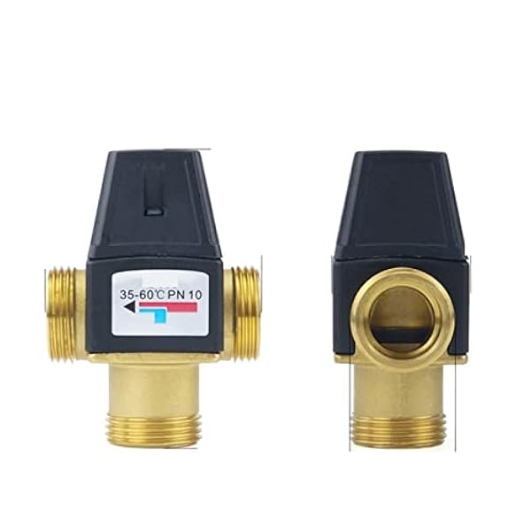 SAHUL 3/4 "1" kvinnlig/manlig tråd mässing termostatisk mixerventil DN20/25 3- Sätt termostat for solvattenvärmare badrumstillbehör joyous (Color : DN25 Male)