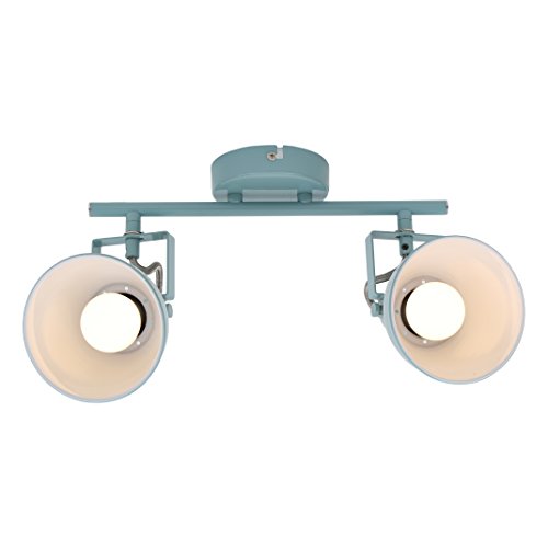 Focos LED interior techo orientables con dos tomas E14 y acabado menta BRILONER 5