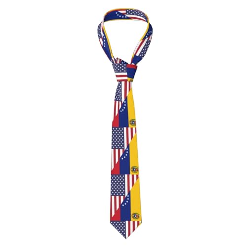 United States Venezuela Friendship Flag Novelty Skinny Men'S Necktie Perfect Formal Events Festive Occasions Useful