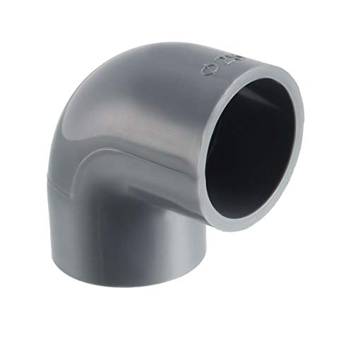 Codo de PVC 25mm para riego de jardín y huerto casero con conectores de acople Uxcell gris 5 piezas 2