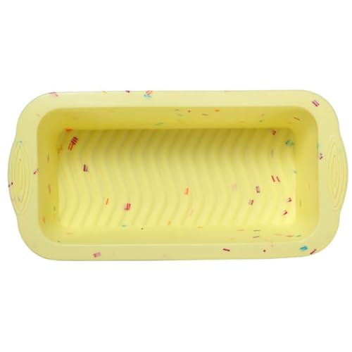 ibasenice Molde para Hornear Rectangular de Silicona Amarilla, Molde Antiadherente Resistente al Calor para Pan, Tostadas y Pasteles, Reutilizable y Apto para Horno, Microondas