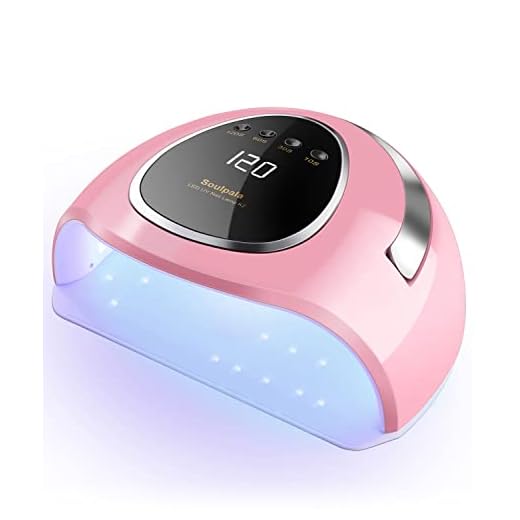 Soulpala 180W Lámpara LED UV Uñas 48 Lámparas Lámpara Secadora de Uñas Rápido Curado de Esmalte de Gel con 4 Temporizador Profesional y Pantalla LCD Para Manicura/Pedicura Nail Art en el Hogar