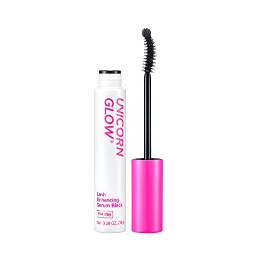 Unicorn Glow Lash Enhancing Serum (For Day) Black - Advanced Eyelash Growth Serum Enhancer Long Thick Eyelash Serum, Promotes Appearance Of Fuller Longer Thicker Lash Cruelty Free Vegan Lash Serum Lash Growth Serum #TOP15