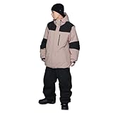 PONTAPES(ポンタペス) スノボウェア 上下セット セットアップ マウンテンジャケット ベーシックコードパンツ メンズ レディース 耐水圧20,000mm 中綿あり PISET-43PJB モカローズ×ブラック Sサイズ スノーウェア スノーボードウェア