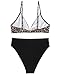 SUUKSESS Women Sexy High Waisted Two Piece Bikini Sets Triangle High Cut Swimsuit Push Up Bathing Suit (Leopard Black, M)