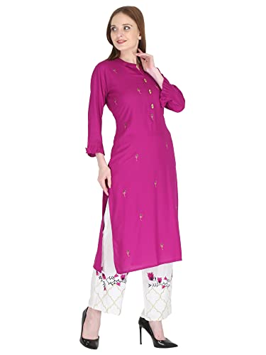 Image of Women's Rayon Straight Kurta Pant with Dupatta Set (Black)