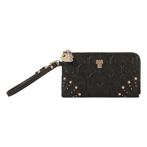 [アナスイ] フラグメントケース L字ファスナー ピーコック 本革 レディース 317872 ANNASUI 財布 ミニ財布 小銭入れ コインケース 牛革 レザー 孔雀 【10】ブラック