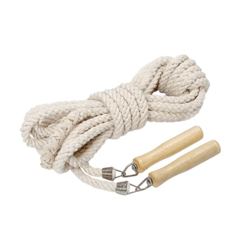 Menolana Skipping Rope Jump Rope Portable Practical Multiplayer Game with Wooden Handle for Team Group Workout Fitness Outdoor Sports, 10m