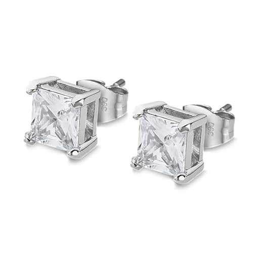 LOTUS STYLE Pendientes Hombre - Acero Inoxidable 316L - Cierre Seguro - Ligeros, Cómodos y Resistentes - Pendientes de Brillante 7.00 mm LS2166-4/1