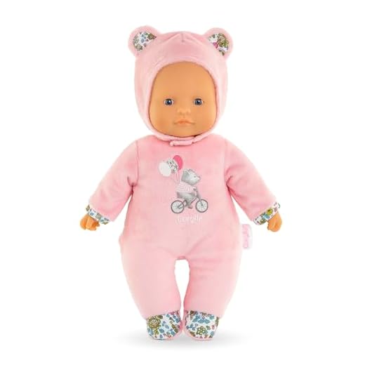 Corolle - Mon Doudou, Pti'Cœur Ours Rose, Poupon, 30cm, dès 9 Mois, 9000100700