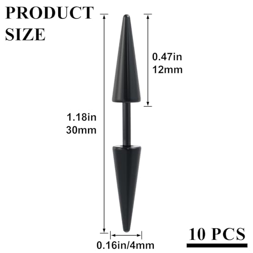 10 piezas Pinzas estilo Punk para trenzas negras miniatura 2
