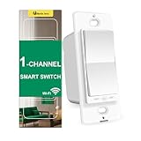 Smart Switch by Martin Jerry, 1 Channel WiFi Smart Light Switch with Energy Monitor for Your Smart Home, Compatible with Alexa Devices & Google Home, 1-Pack
