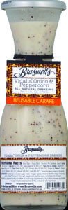 Braswell Carafe Dressing, Vidalia Onion Peppercorn, All Natural 9 Oz(Pack of 3)
