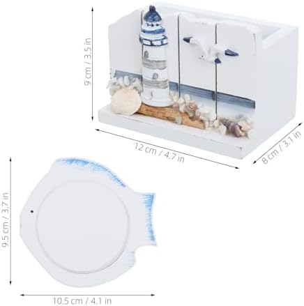 NUOBESTY Akdeniz ahşap altlık seti, deniz plaj motifli, dekoratif içecek altlığı, masa koruması ve ev dekorasyonu için - Görsel 2