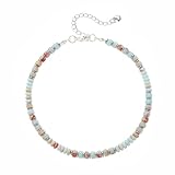 XIJIN Natural Stone Beaded Anklets for Women Handmade Beach Boho Turquoise Beads Ankle Bracelet Jewelry Gift for Her