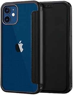 Petocase Compatible iPhone 12/12 Pro Wallet Case,Thin Slim Folio Flip Case Premium Protective PU Leather Wallet Case with Card Slot Clear Soft TPU Back Cover for Apple iPhone 12/12 Pro 6.1 Black