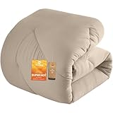 VK Living 掛け布団 シンサレート シングル 冬 羽毛より暖かい 【SUPER HOT】 洗える 2.1kg あったか 24時間持続制菌消臭 オールシーズン ほこりが出にくい 体にフィット 150x210 グレーベージュ