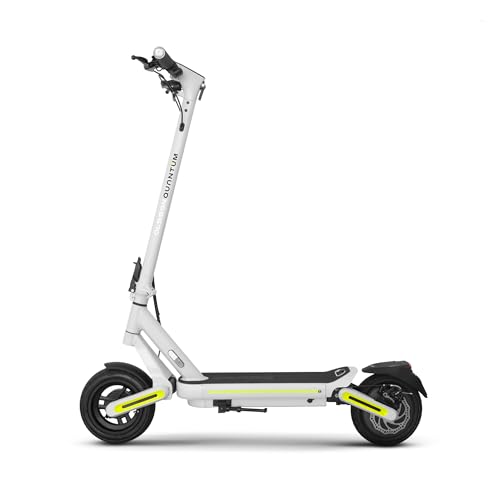Patinete Eléctrico OLSSON Quantum - Doble suspensión de Codo invertido - Ruedas 10' Tubeless - Luces LED - Intermitentes - Control de Crucero - Plegable - Base Antideslizante (Grey)