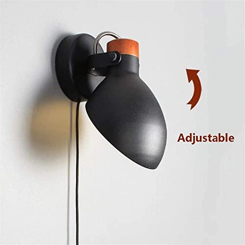 Aplique de pared de metal negro retro con casquillo E14 de diseño interior 3