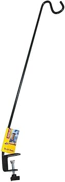 More Birds Deck Hook – 13in Steel Bird Feeder Hanger for Outdoors, Clamp-On Hanging Hook for Feeder, 11lb Weight Limit, Fits