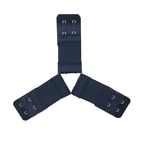 Medsuo 3pcs Women Ladies Soft Comfortable Back Bra 2 Hooks Band Extension Strap Extender - Black - Thumbnail 5