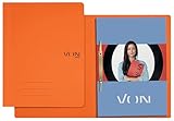 VON Leitz 10er Pack Schnellhefter A4, FSC-zertifizierter Karton in 335 g/m², Für 250 Blatt, Mappe für Schule, Studium & Haushalt, Recycelbar, Orange, 30130045