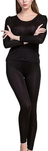 Grenasasilk Womens Silk Long Underwear Mulberry-silk Long Johns Thermal Underwear Sets Cold Weather Base Layer
