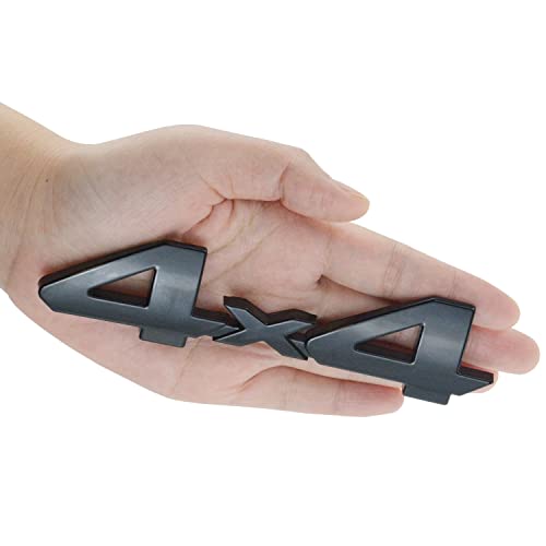 4x4 Chrome Fender Side Rear Emblem Badge with Adhesive for Truck/SUV/Pickup Rear Tailgate Tail Gate Door 4Wd (Gloss Black)