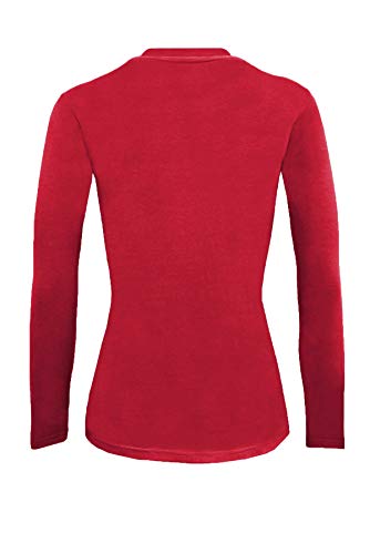 Natural Uniforms Women's Under Scrub Tee Crew Neck Long Sleeve T-Shirt (Red, Large)