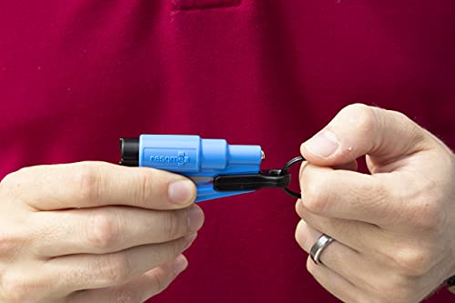 Resqme Family Pack Of 6, The Original Emergency Keychain Car Escape Tool, 2-In-1 Seatbelt Cutter And Window Breaker, Made In Usa, Red, Blue #TOP6