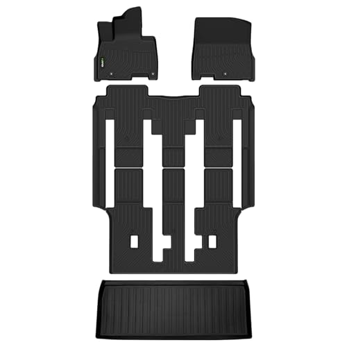 HAFIDI Floor Mats & Cargo Liner Set Fit for 2022-2026 Kia Carnival MPV 8 Seats Fit for LX/LXS/EX/SX/LX (Not for Prestige & Hybrid) TPE Car Full Set Floor Liners Custom Accessories - Black
