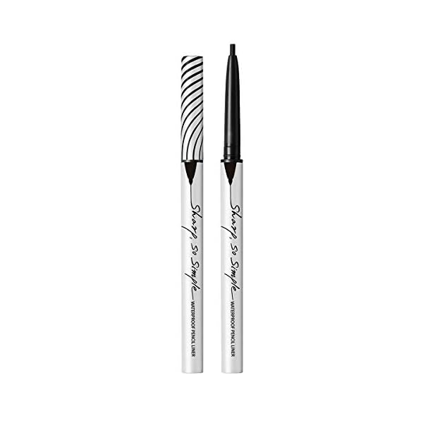 CLIO-Sharp-So-Simple-Waterproof-Pencil-Eye-Liner-01-BLACK-Single CLIO Sharp So Simple Waterproof Pencil Eye Liner, Micro Precision Tip (2mm), Twist Up, Self-Sharpening, Long Lasting, Smudge-Resistant, High-Intensity Color, Ultra-Smooth (01 Black)