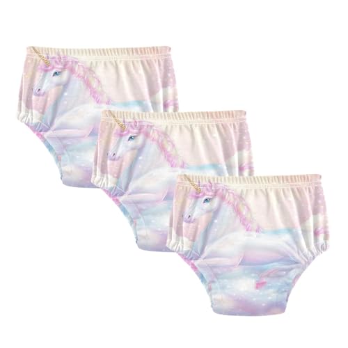 Coikll Cute Rainbow Horse Toddler Training Underwear Waterproof Baby Pee Pants -4T