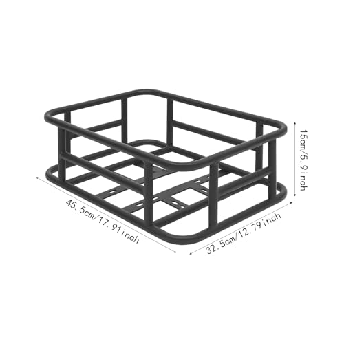 Donened - Fahrradkorb, Fahrrad Gepäckträger Korb, Hinten Fahrradkorb, für Meisten Fahrräder mit Gepäckträger, Schwarz (45.5x32.5x15cm)