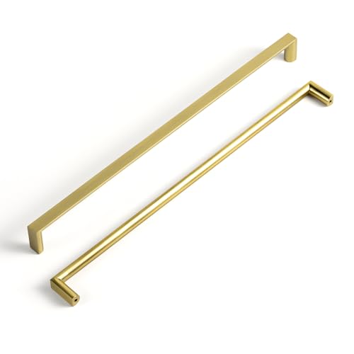 Goo-Ki 6 Packed Brushed Gold Cabinet Pulls-12.6''(320mm) Hole Centers Modern Drawer Pulls