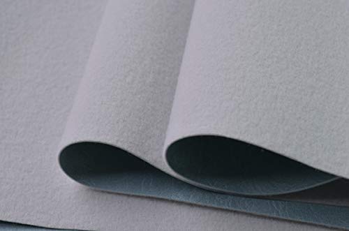 Image of Wento Thick 1 Yard Faux Leather Soft Skin Grain PU Fabric for Furniture Cover, Reupholster Sofa Chairs, Cushions, Vinyl Upholstery (1yard, Light Blue)