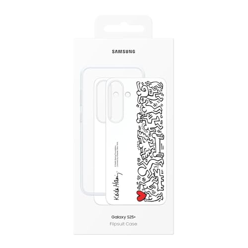 Samsung FlipSuit Coque pour Galaxy S25+, Keith Haring avec Technologie NFC Incluse, White