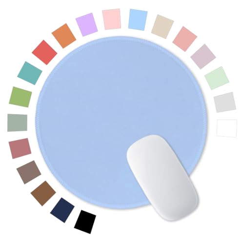 Hsurbtra Blue Mouse Pad, Premium-Textured Small Round Mousep