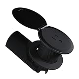 Kitchen Countertop Outlet, 15A, UL498 Sink-Safe Installation, Matte Black with Matte Black Lid