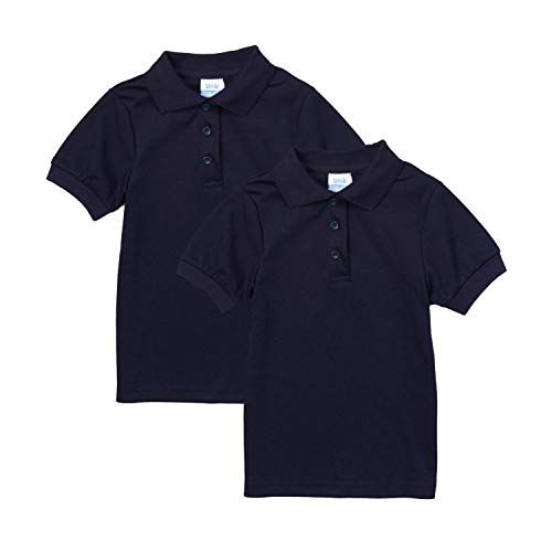 unik Girl's Uniform Polo Shirt Short Sleeve Pack of 2 Navy Size 10