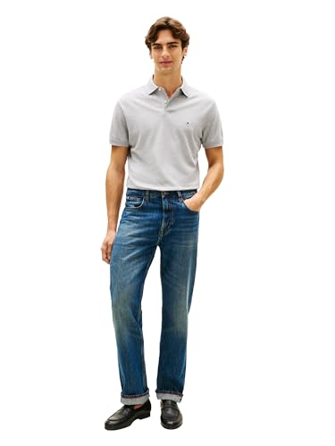 Image of Tommy Hilfiger Men's Short Sleeve Polo Shirts in Classic Fit with Stretch and Organic Pique Cotton