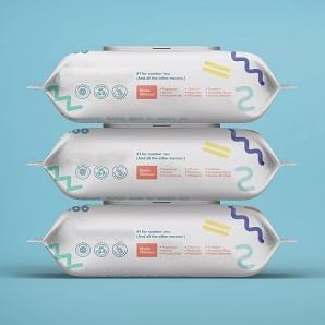 Sensitive Baby Wipes Unscented & Plastic-Free – Biodegradable, Hypoallergenic, Gentle Skin Care, 180 Count (3 Pack)