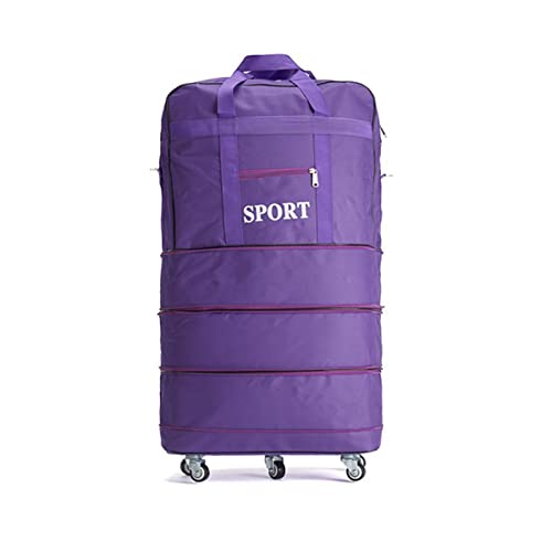 musltaiy Business Large-Capacity Hand Luggage Bag, Universal Wheel Travel Moving Bag, Study Abroad Air Consignment Bag,Purple